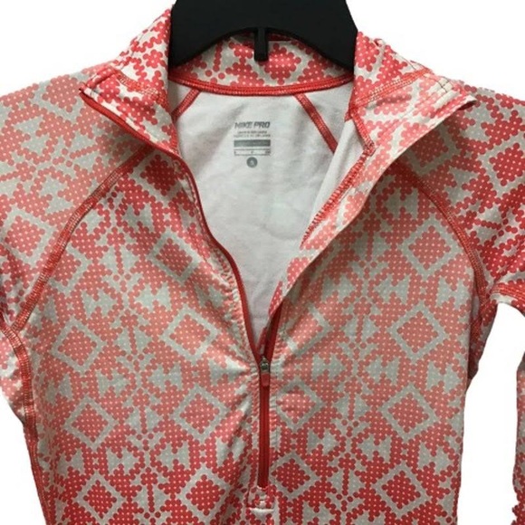 Nike Pro Dri Fit Qtr Zip Pullover, peach ombre’ - Picture 3 of 15